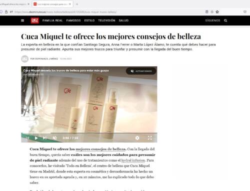 La revista 10 minutos entrevista a Cuca Miquel en Todo en Belleza